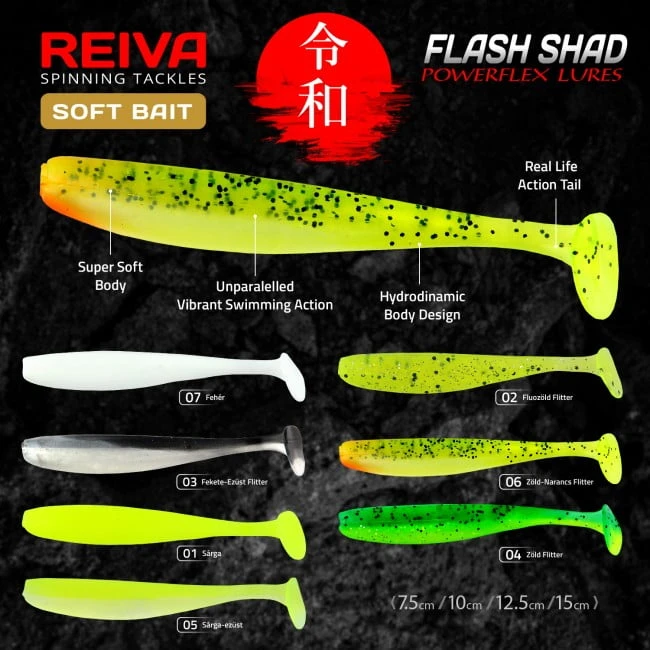 REIVA Flash Shad 7.5cm 5db/cs -plasztikcsali