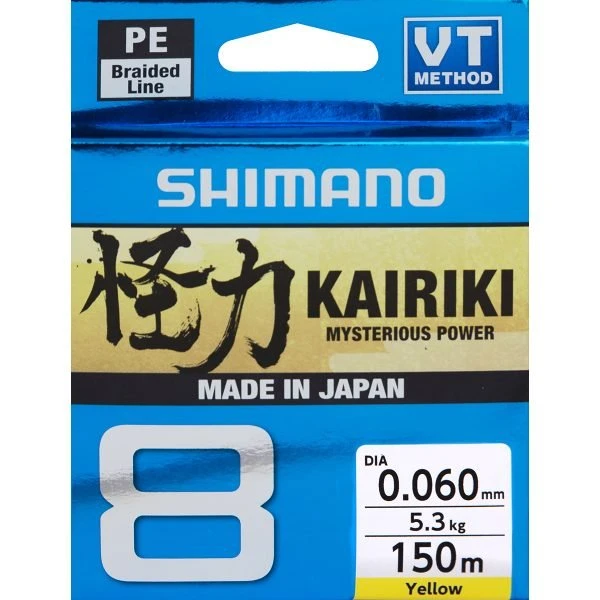 Shimanó Kairiki 8 szálas 150m fonott zsinór -sárga